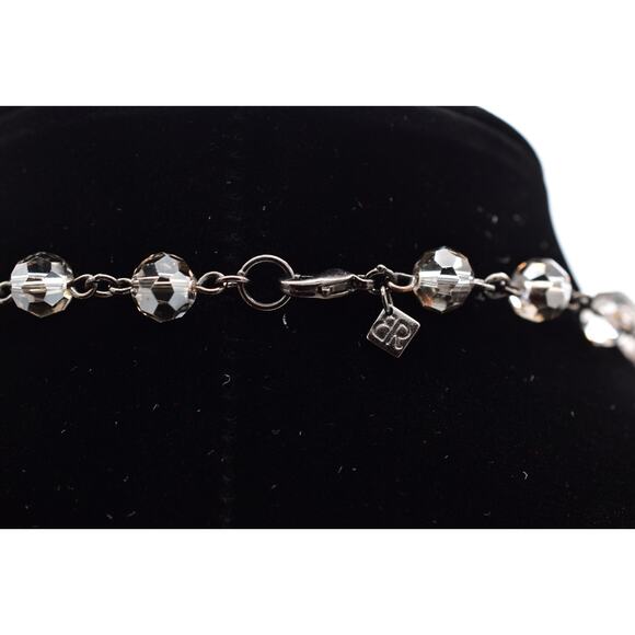 Banana Republic Vintage Glass Crystal Collar Bib Necklace Gray Statement BinBL - Picture 9 of 13